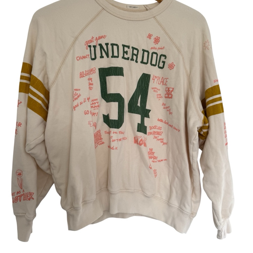 MOTHER Underdog The Biggie Concert Raglan Sweatshirt- M - Picture 4 of 9